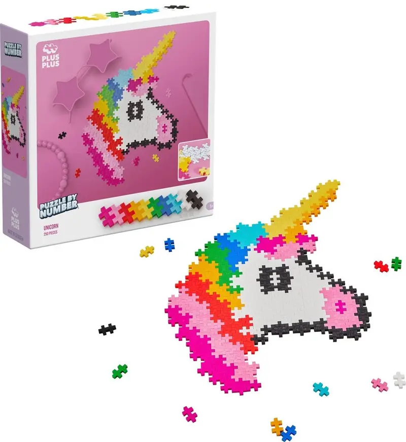 Puzzel op nummer eenhoorn Plus-Plus
