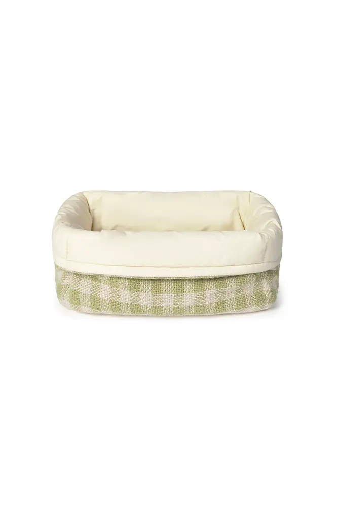 Quilted Basket – Gewatteerde opbergmand – Matcha & Rose – 30 × 20 × 20 cm – Lorena Canals