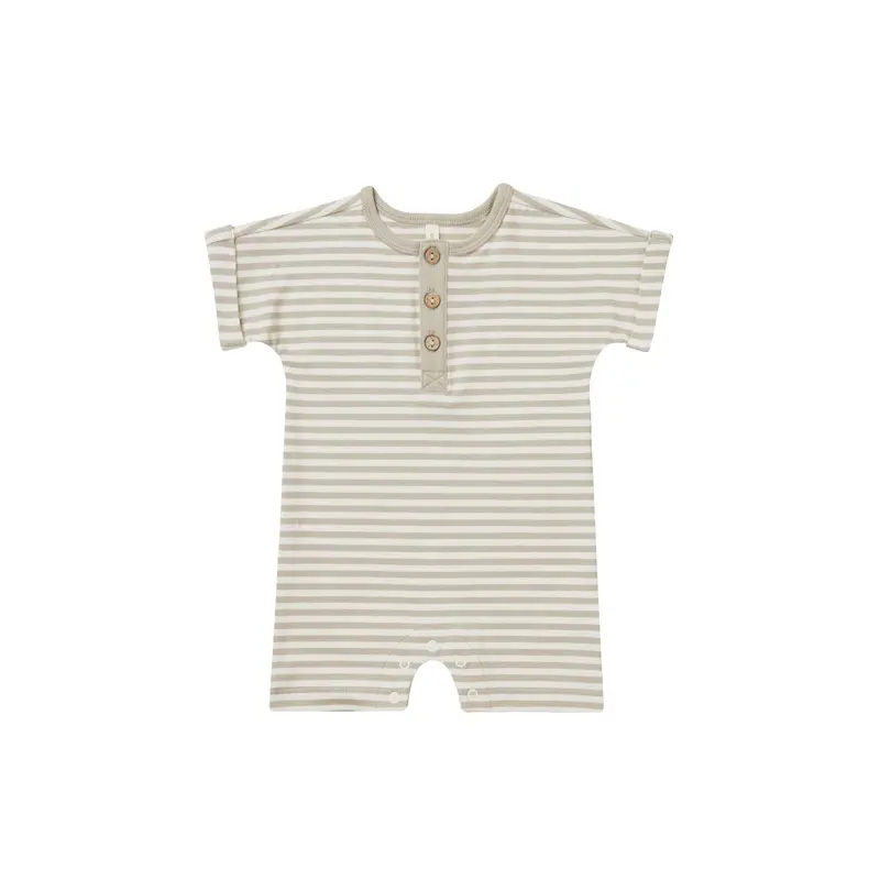 Quincy Mae short sleeve one-piece ash stripe