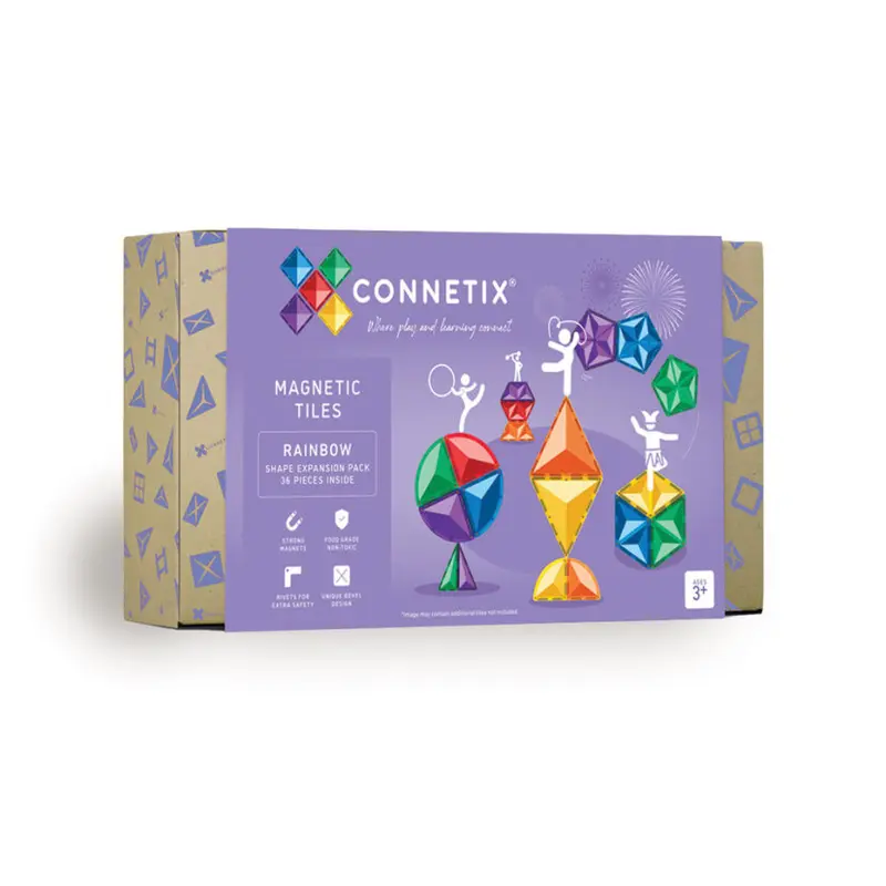 Rainbow Shape Expansion Pack - Uitbreidingsset 36 stuks | Connetix Tiles