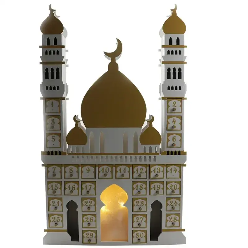 Ramadan Luxe houten kalender met LED licht (verkrijgbaar in wit of Zwart) -Variant2