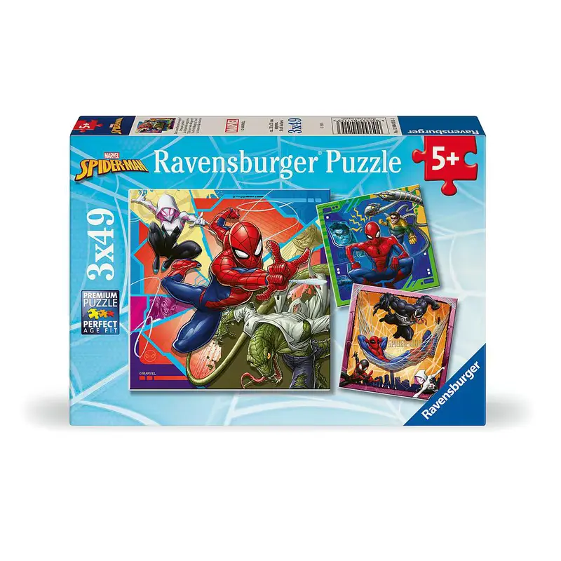 Ravensburger Spiderman puzzel - 3x49 puzzelstukjes
