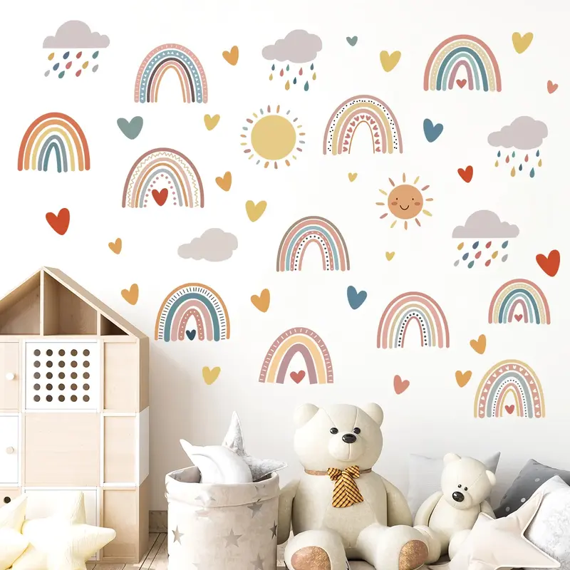 Regenbogen & Hartjes Muurstickers