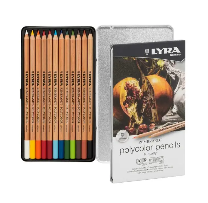 Rembrandt Polycolor Kleurpotloden 12 kl. in blik - Lyra