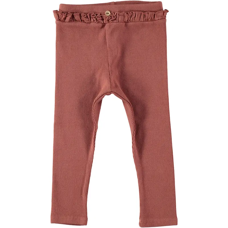 Ribbed leggings terracotta Dear Mini
