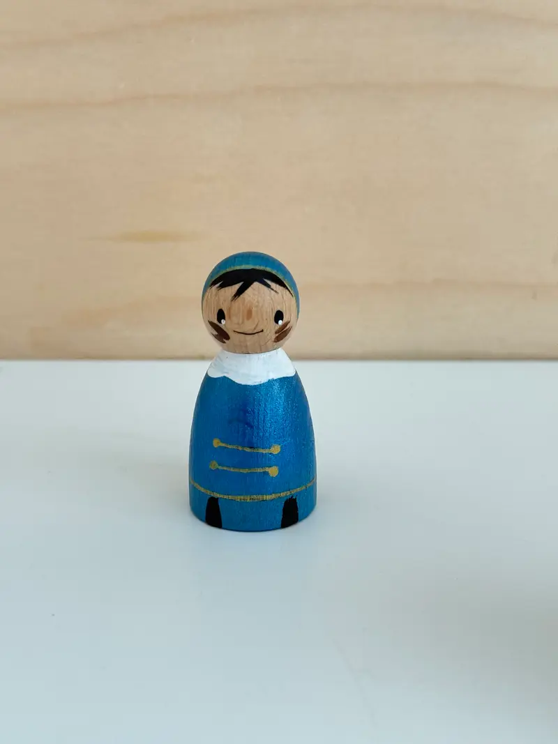 Roetveeg Piet Metallic Blauw Handgeschilderd Limited Edition
