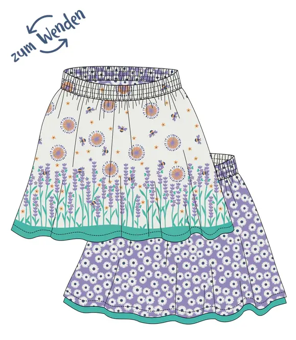 Rok (Reversible) Lavender Love Skirt - Kite Clothing