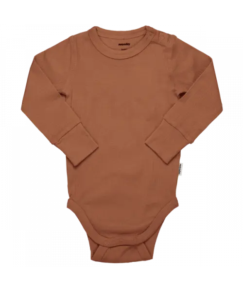Romper / Body LS Rib Solid CLAYSTONE - Meyadey (Maxomorra)
