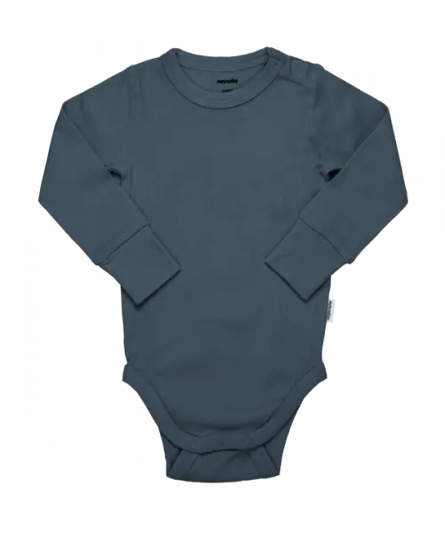 Romper / Body LS Rib Solid RAINFALL - Meyadey (Maxomorra)