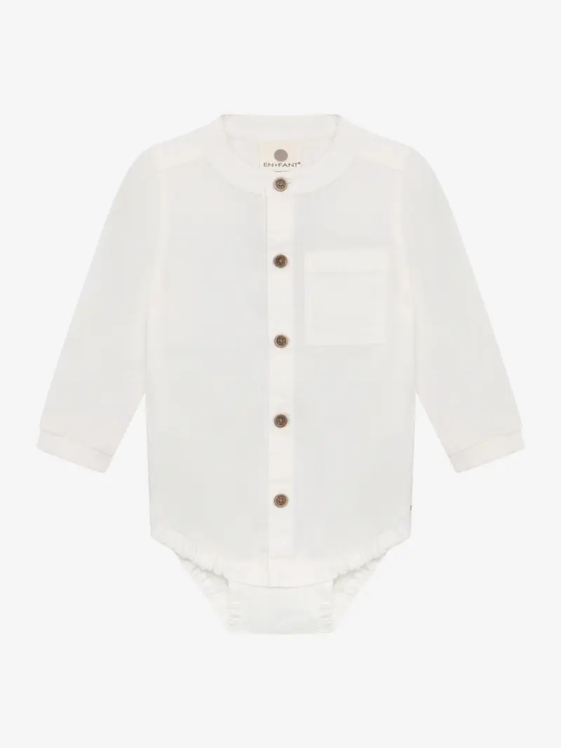 Romper met overhemdlook - Egret – 100% katoen – En Fant