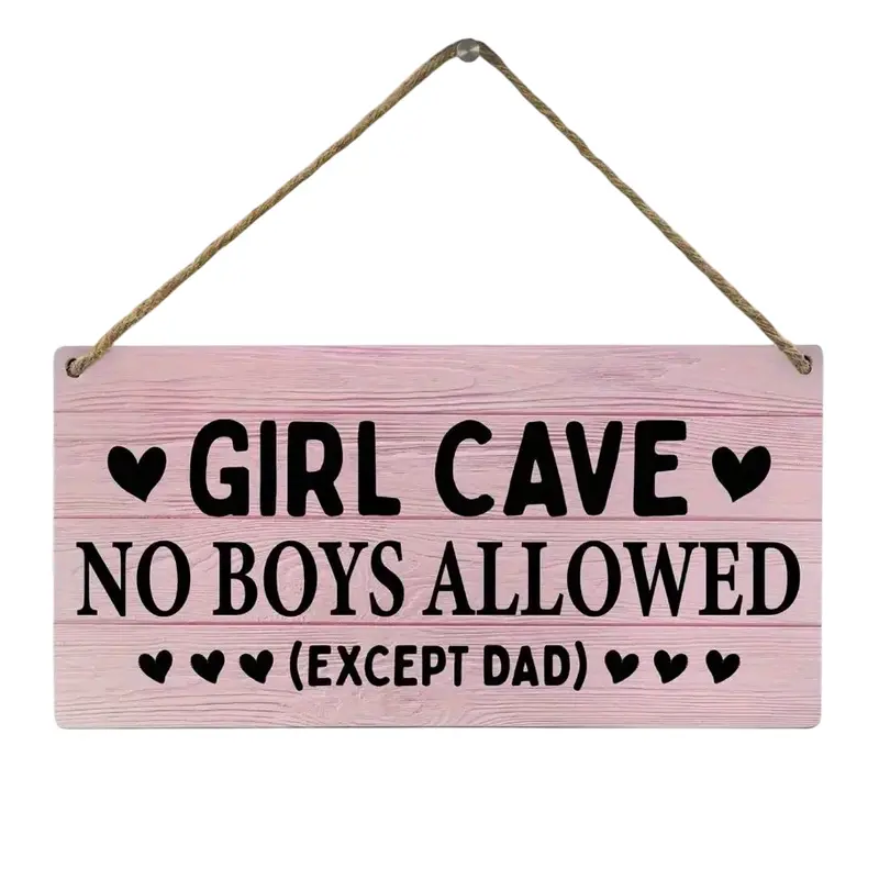 Roze 'Girl Cave' Bordje (29x15cm)