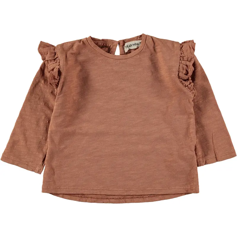 Ruffled T-shirt clay Dear Mini