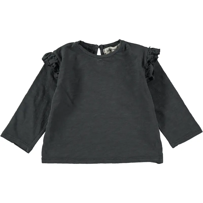 Ruffled T-shirt shadow gray Dear Mini
