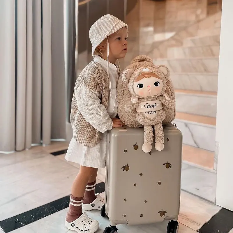 Rugtas met naam | Teddybeer Beige
