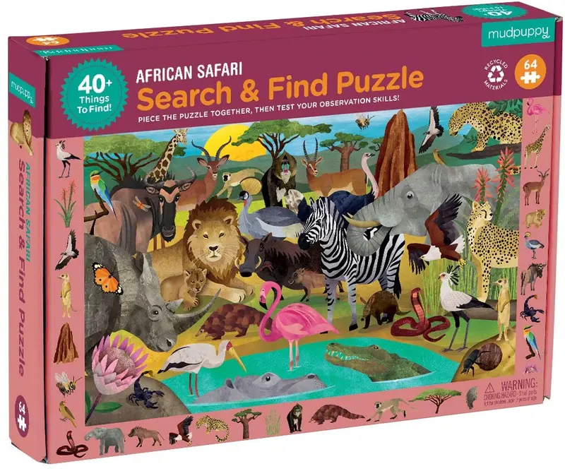 Search and find puzzel African Safari Mudpuppy