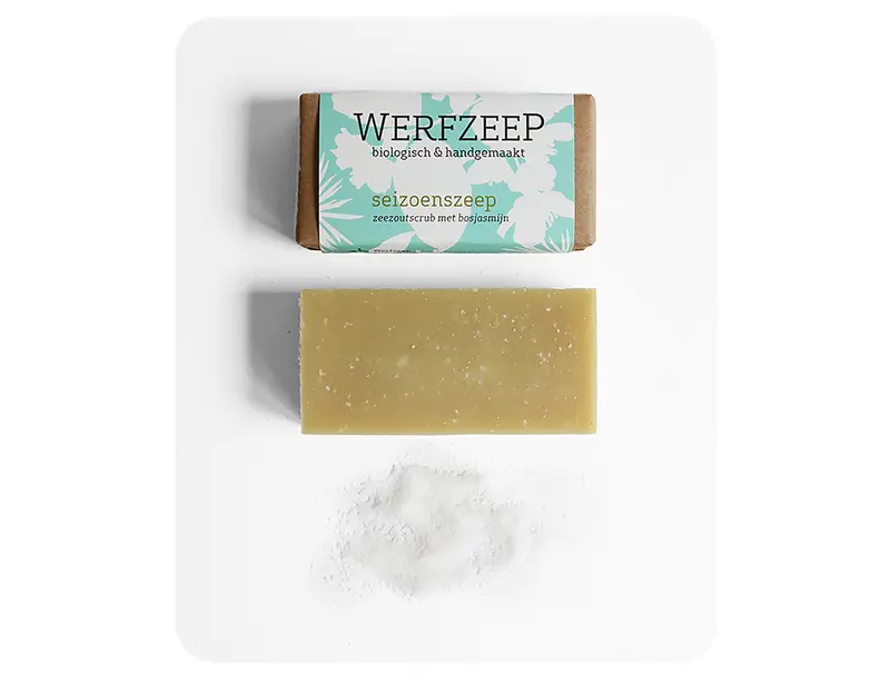 Seizoenszeep Zomer -Zeezoutscrub met Bosjasmijn – Werfzeep