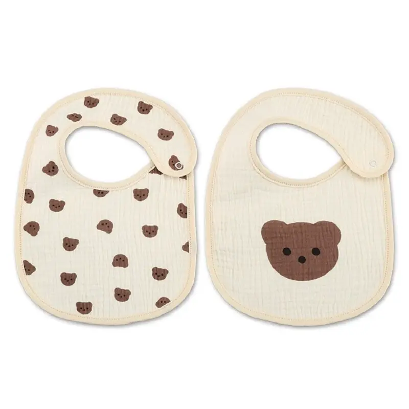 Set van 2 Hydrofiele Beren Slabbetjes