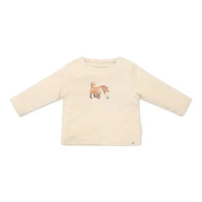 Shirt lange mouw - Zand - Forest Friends - Vosje