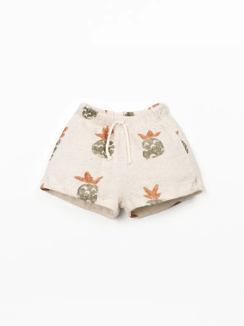 Short met ananasprint - Ecru - Regeneratief katoen - Play Up