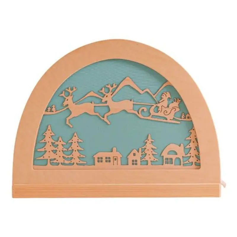 Silhouet Kerstman in slee