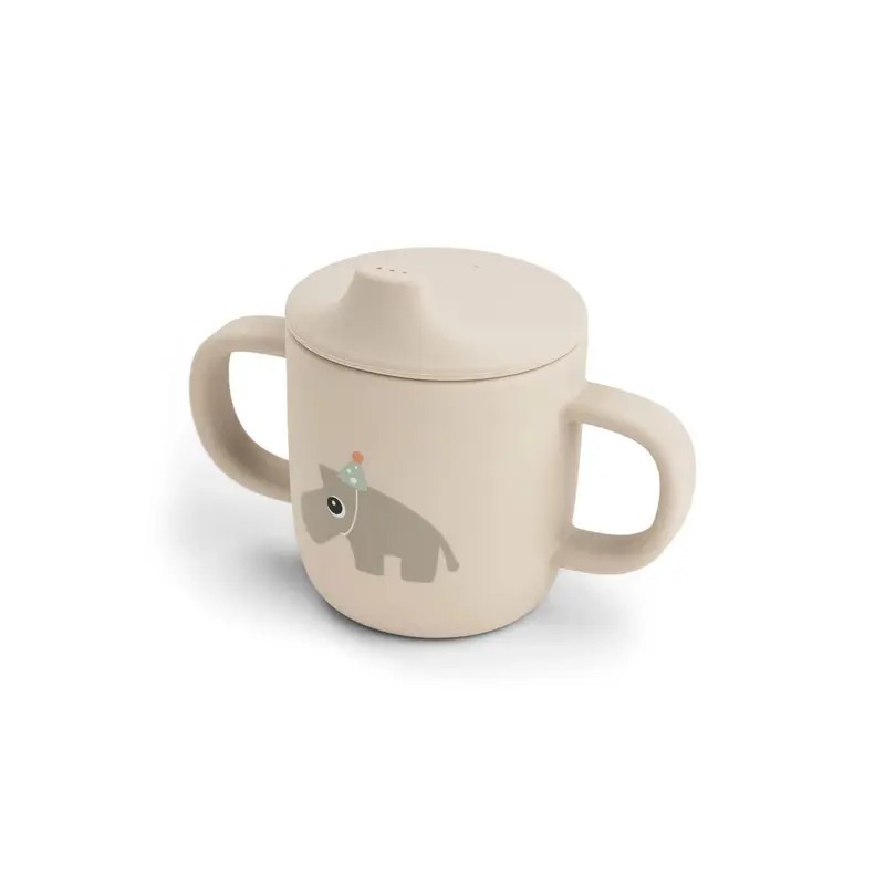 Siliconen drinkbeker met 2 handvatten - Tuitbeker - Celebration - Sand - Done by Deer