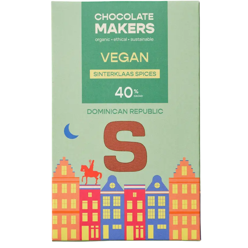 Sintletter Vegan 40% Sint Spices - Bio & Fairtrade - Chocolate Makers
