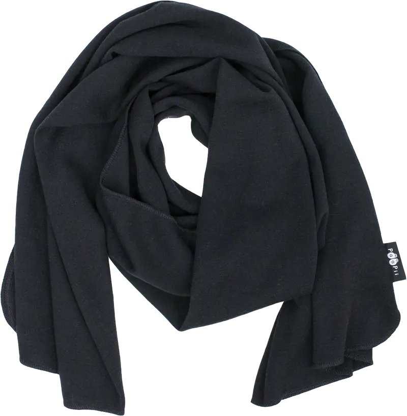 Sjaal / Scarf 100% Merinowol Black – Paapii Design