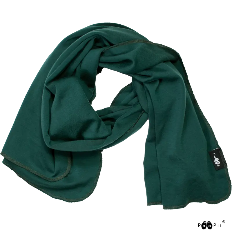 Sjaal / Scarf 100% Merinowol Dark Green – Paapii Design
