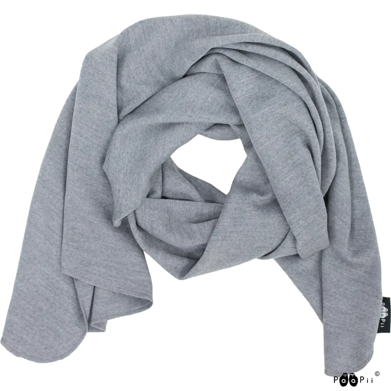 Sjaal / Scarf 100% Merinowol Grey – Paapii Design