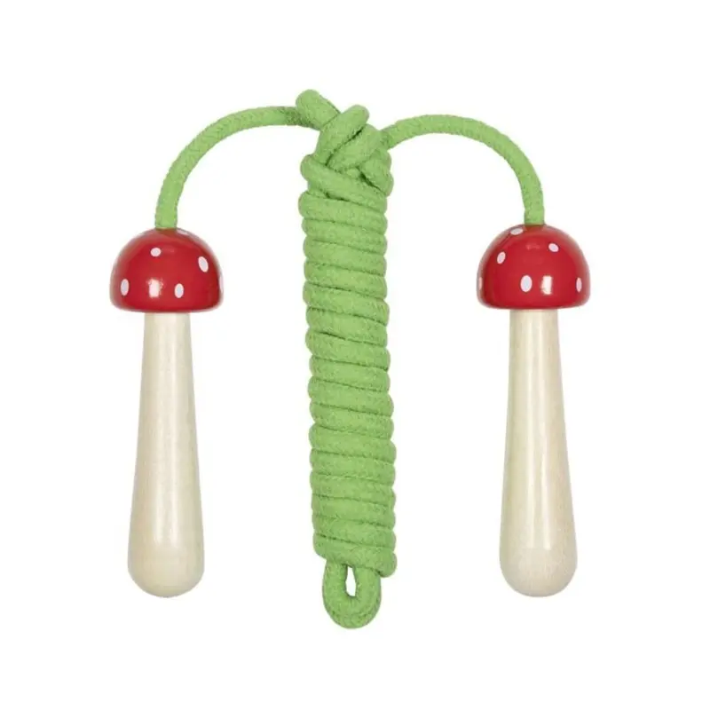 Skipping Rope With Wooden Handles - Mushroom