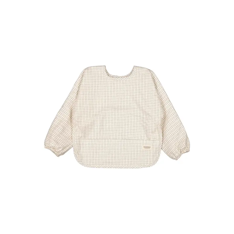 Slabbetje met lange mouwen - Apron LS - Biologisch katoen - Deep Lake Check - MarMar Copenhagen
