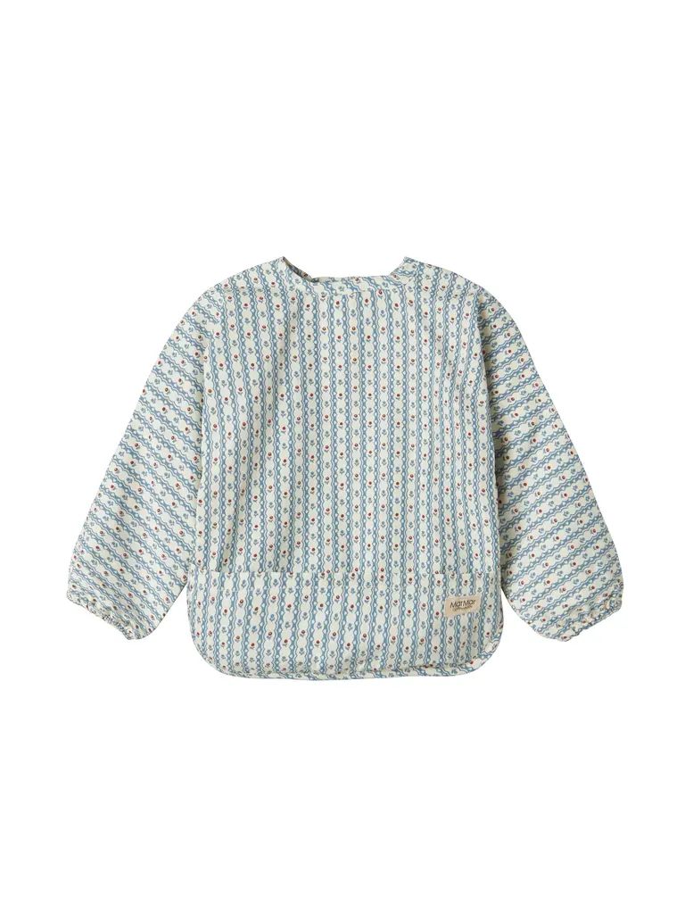 Slabbetje met lange mouwen - Apron LS - Katoen - Floral stripe - MarMar Copenhagen