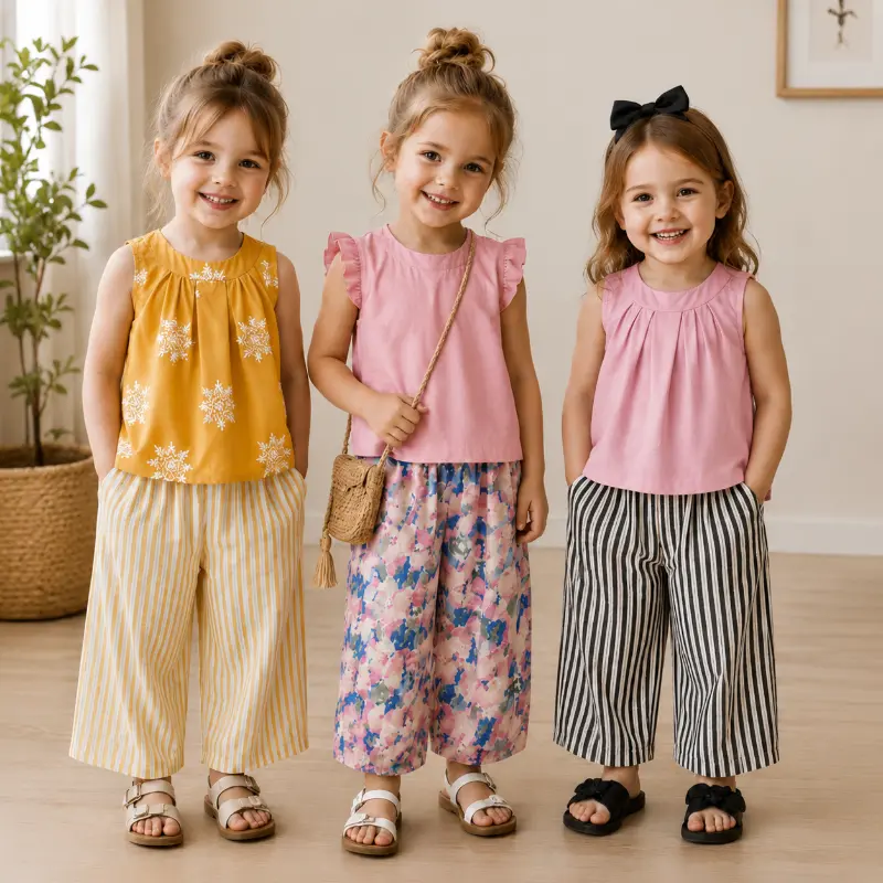Sleeveless Tops & Pants – Soft & Stylish – Children's Summer Outfit