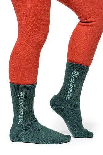 Sokken Kids Logo 400 Forest Green – Woolpower