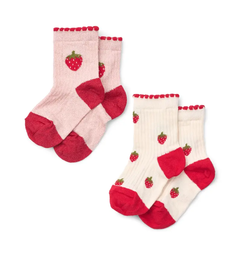 Sokkenset Vibe Socks 2-pack – Glitter Berry – Katoen – Flöss