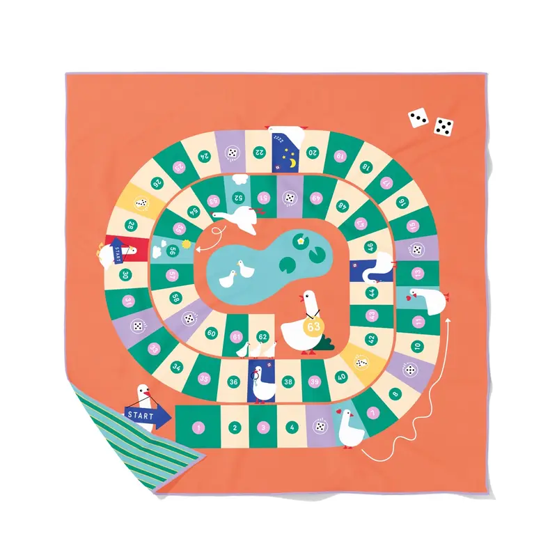 Speelhanddoek Ganzenbord 180 x 180 | Quut