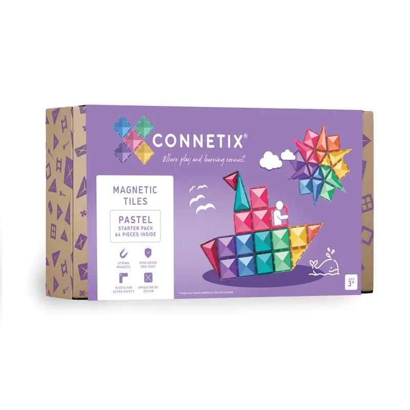 Starter Pack Pastel 64 delig | Connetix Tiles