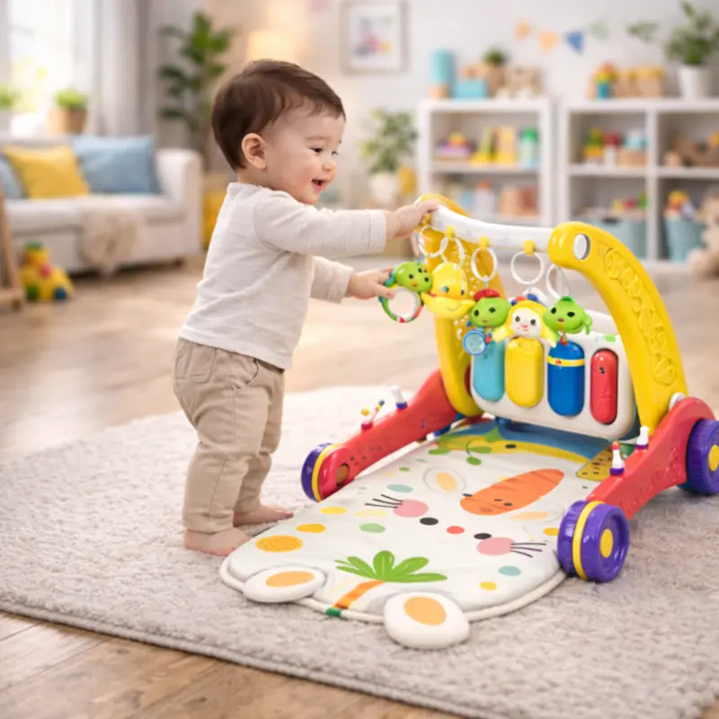 Step & Play – Interactive & Safe – 3-in-1 Walker & Baby Gym