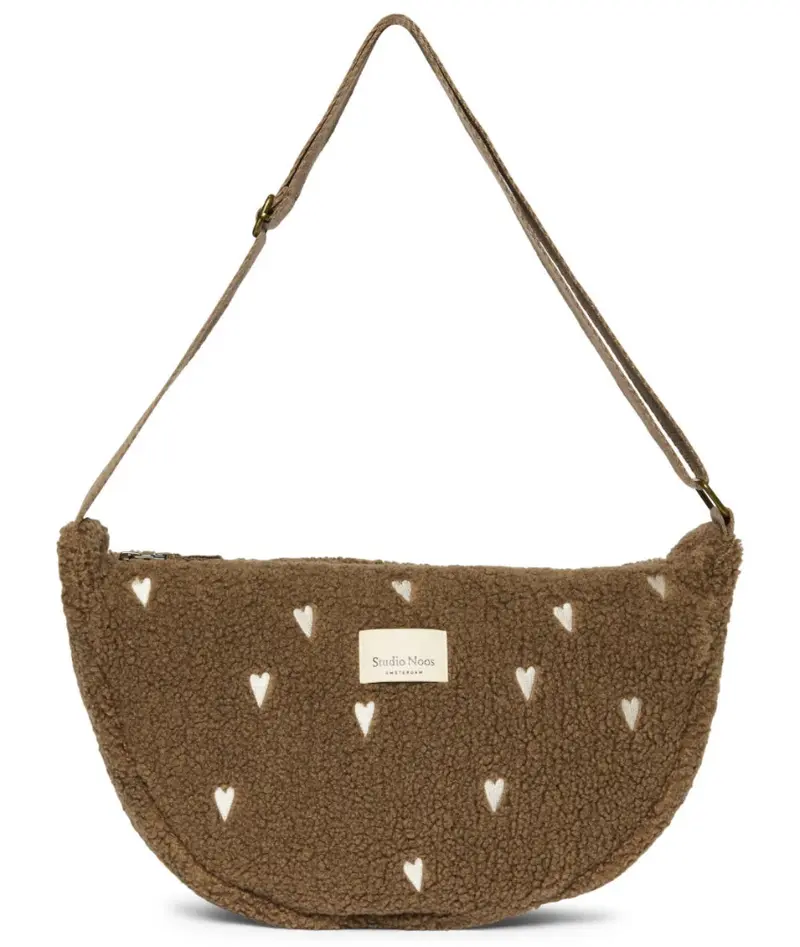 Studio Noos fanny pack brown hearts teddy