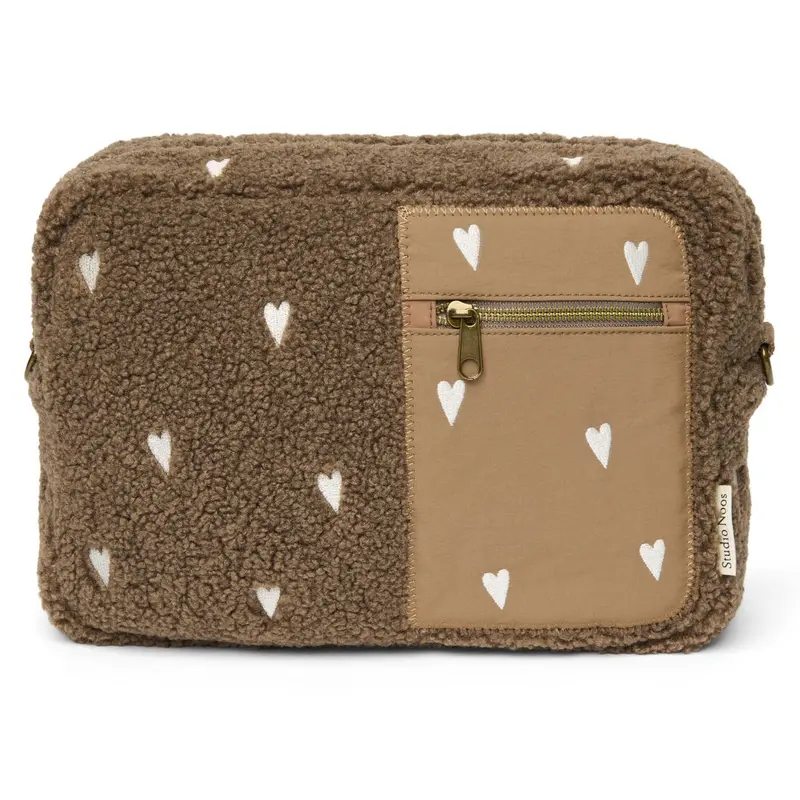 Studio Noos kinderwagen organizer teddy brown hearts
