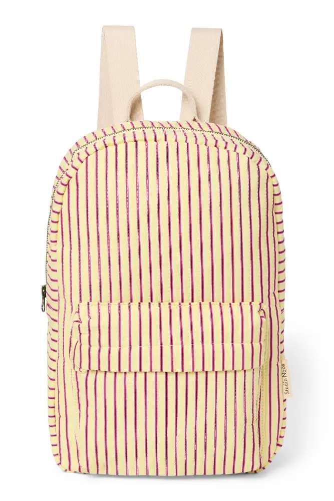 Studio Noos poplin rugzak midi butter yellow striped