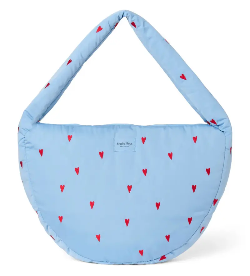 Studio Noos puffy cross body bag blue hearts