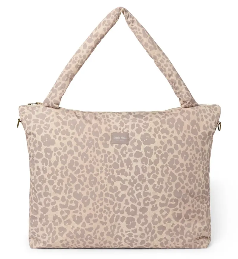 Studio Noos puffy diaper bag beige leopard