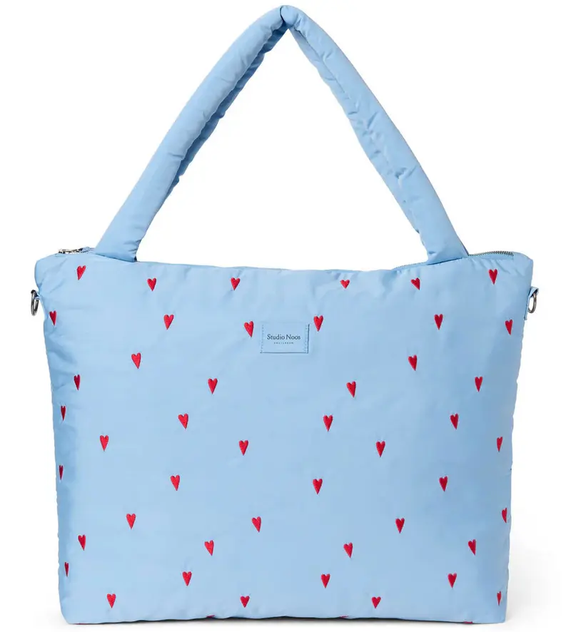 Studio Noos puffy diaper bag blue hearts