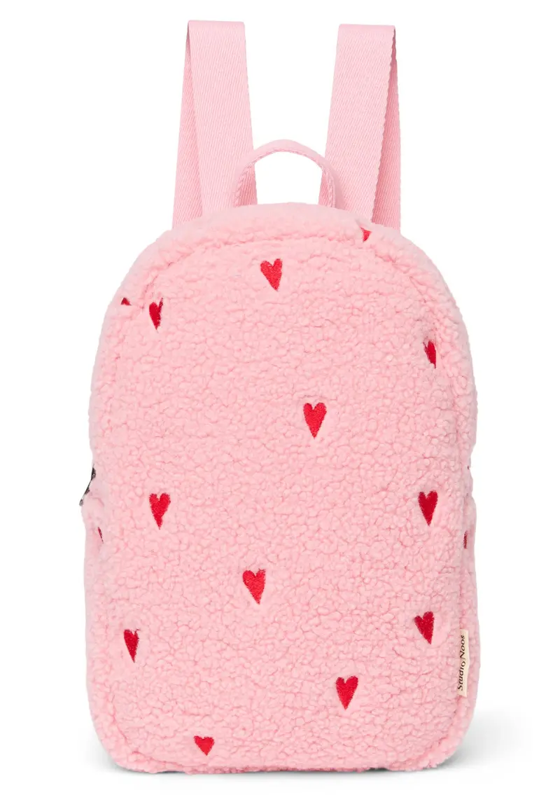 Studio Noos rugzak mini teddy light pink hearts