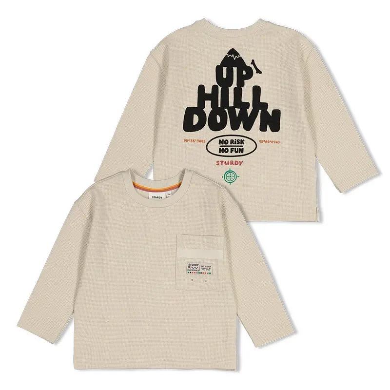Sturdy Longsleeve met backprint oversized Offwhite - Mountain top