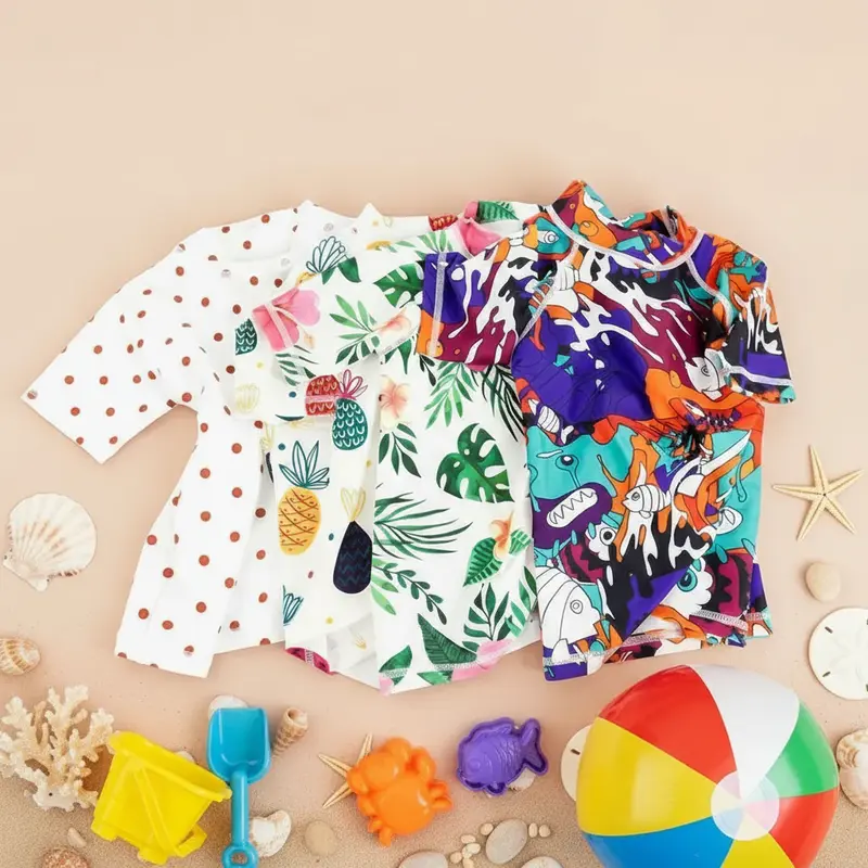 SunnyGuard – Summery & Protective – Anti-UV Children's Swim Shirt with Short Sleeves