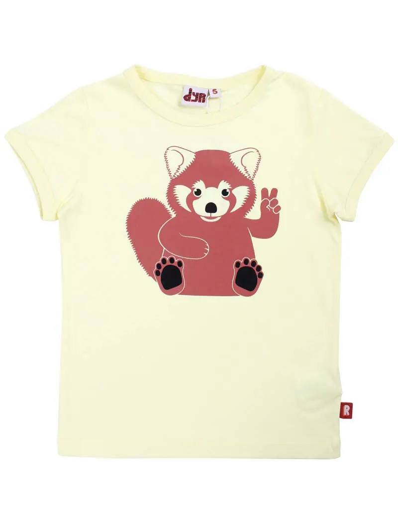 T-shirt Dyrhide T Palstel Yellow PEACE ROED PANDA - Danefae / Dyr