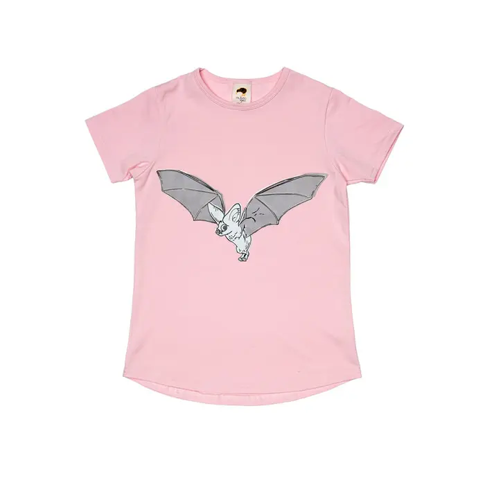 T-shirt Pink Bat GLOW IN DARK - Mullido