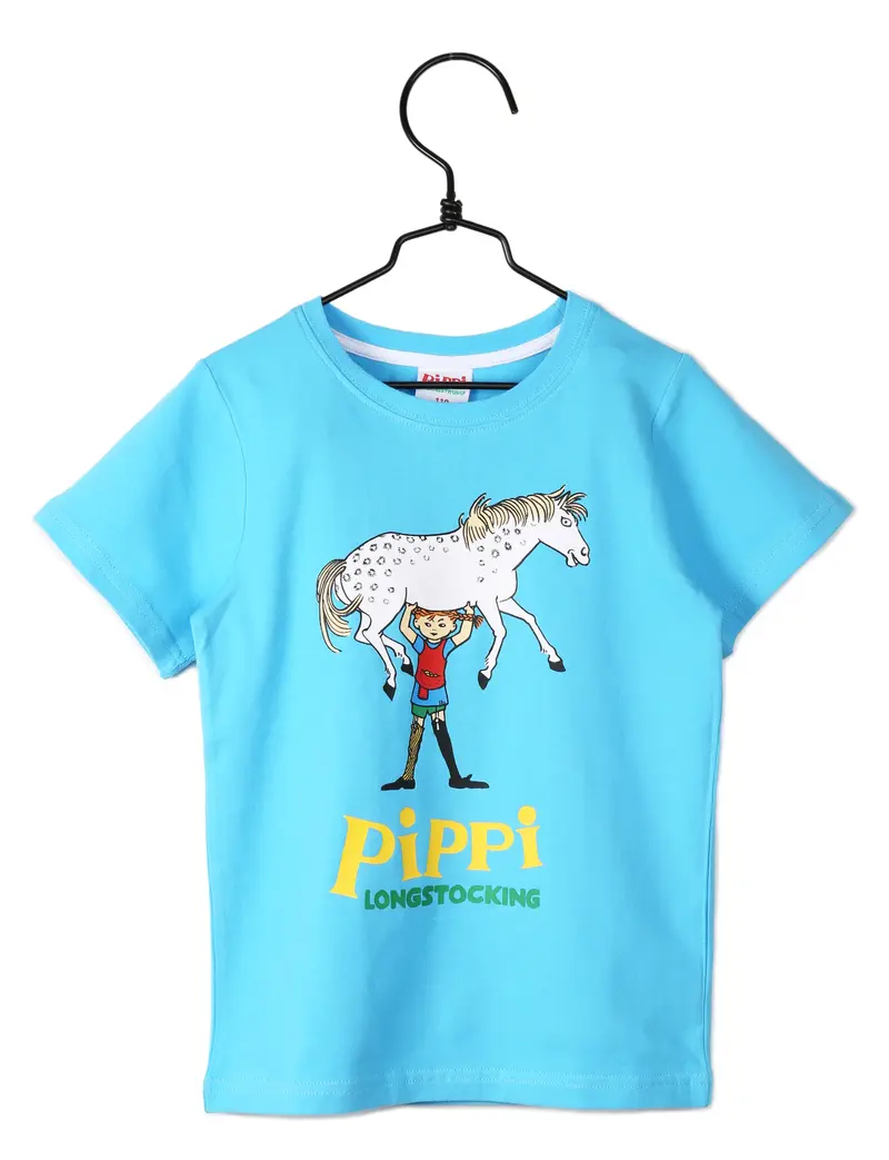 T-shirt Pippi Långstrump blauw – Pippi Langkous